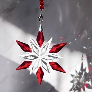 Crystal Snowflake Sun Catcher Christmas Tree Decor Czech Bohemia Crystal Gift